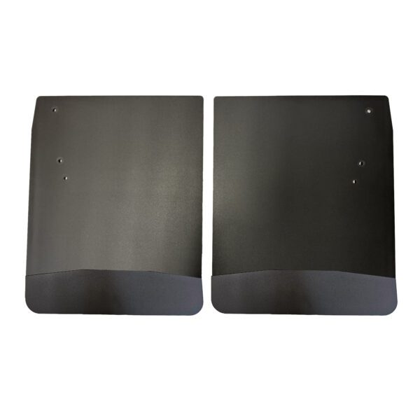 No Drill, Specific Design Rear Mud Flaps for the 19-25 Dodge Ram 3500 Dually Pickup with Black-Powder Coated Stainless Steel Weights Pre-Installed; 20"W x 24"H