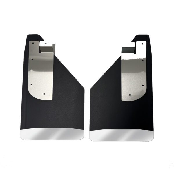No Drill, Specific Design Front Mud Flaps for the 17+ Super Duty F250, F350, F450 and F550 Pickup with Stainless Steel Weights Pre-Installed; 12"W x 20.5"H
