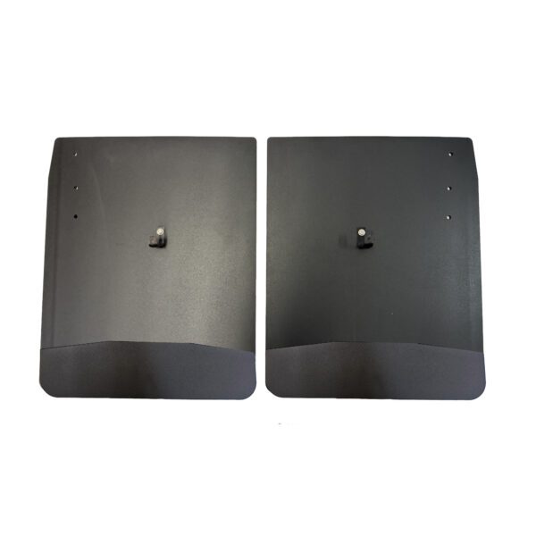 No Drill, Specific Design Rear Mud Flaps for the 17-25 Ford F350-450 Dually Pickup with Black-Powder Coated Stainless Steel Weights Pre-Installed; 20"W x 24"H