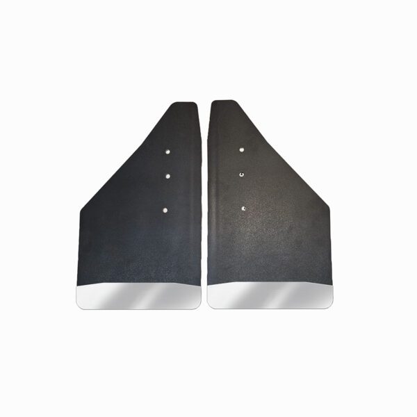 No Drill, Specific Design Rear Mud Flaps for the 2022+ Toyota Tundra Pickup with Stainless Steel Weights Pre-Installed; 12"W x 20.5"H