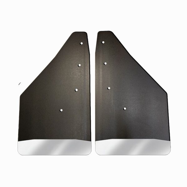 No Drill, Specific Design Front Mud Flaps for the 2015-2020 Ford F150 Pickup with Stainless Steel Weights Pre-Installed; 12"W x 20.5"H