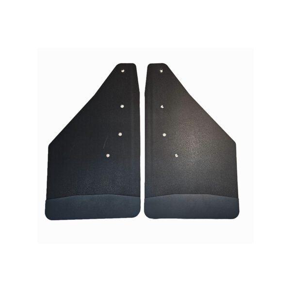 No Drill, Specific Design Front Mud Flaps for the 2022+ Toyota Tundra Pickups with Black-Powder Coated Stainless Steel Weights Pre-Installed; 12"W x 20.5"H