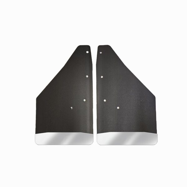 No Drill, Specific Design Front Mud Flaps for the 2021+ Ford F150 Pickup with Stainless Steel Weights Pre-Installed; 12"W x 20.5"H