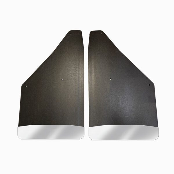 No Drill, Specific Design Front Mud Flaps for the 2020+ GMC 2500/3500 Pickup with Stainless Steel Weights Pre-Installed; 12"W x 20.5"H