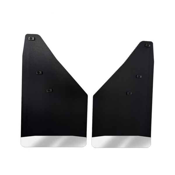 No Drill, Specific Design Front Mud Flaps for the 24+ GMC 1500 Pickup with Stainless Steel Weights Pre-Installed; 12"W x 20.5"H