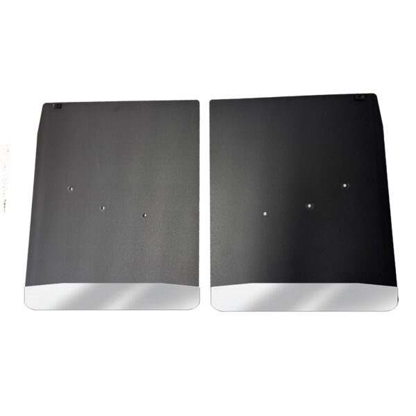 No Drill, Specific Design Rear Mud Flaps for the 20-25 GMC 3500 Dually Pickup with Stainless Steel Weights Pre-Installed; 20"W x 24"H